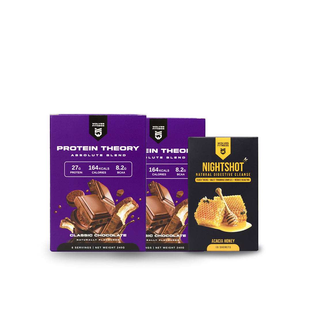 (2 Box) Protein Theory Classic Chocolate Sachet + 1 NightShot