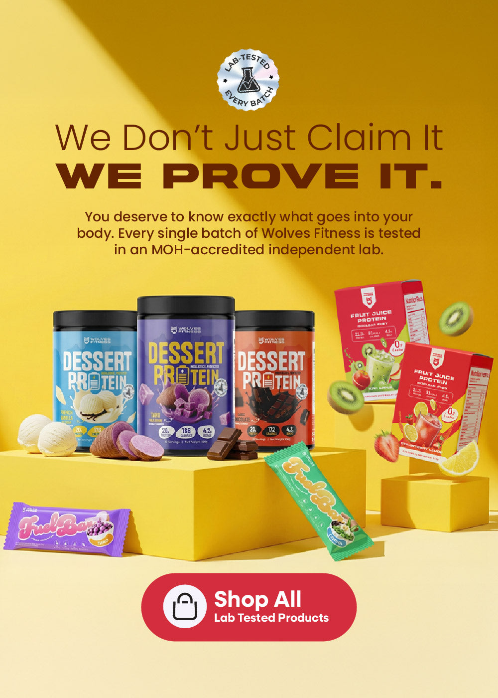 Wolves Fitness Dessert Protein products with back with better taste!