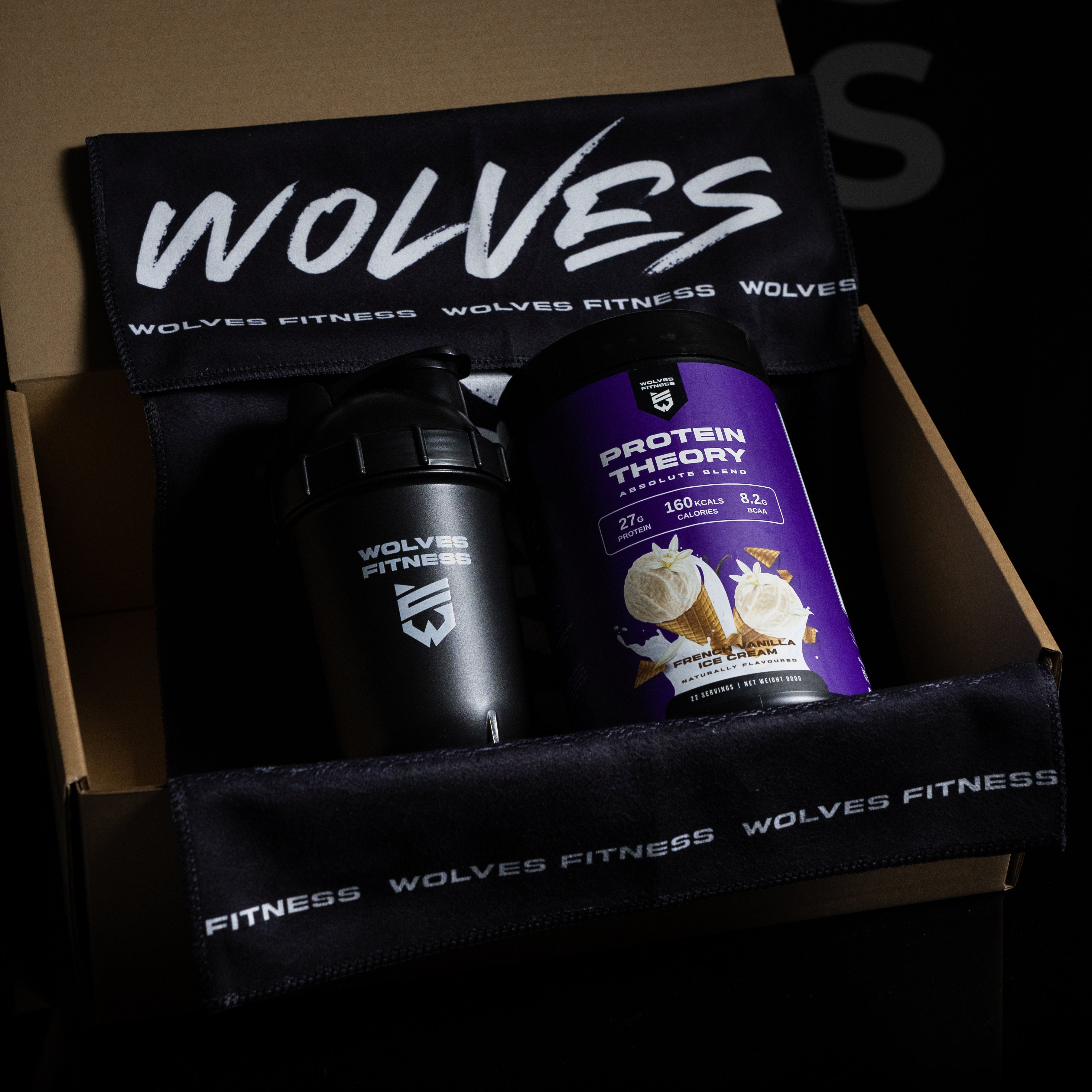 Wolves Starter Pack (Comes with 1 Tub Protein, 1 Gym Towel + 1 Shaker Bottle)