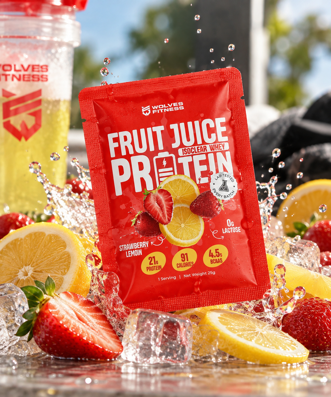 [New Packaging] FRUIT JUICE PROTEIN - Strawberry Lemon  [150g Sachets]
