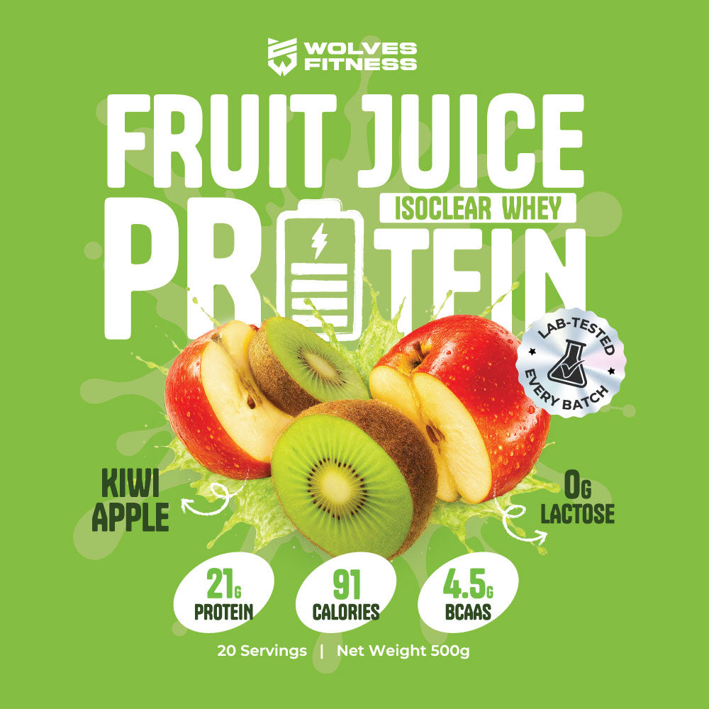 🆕 [Pre-Order 2-3 weeks  | New Packaging] Fruit Juice Protein - Kiwi Apple [500g Tub - 20 Servings]